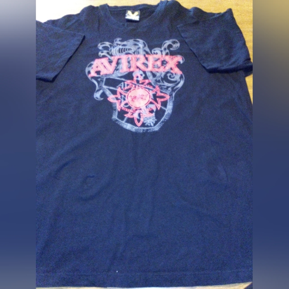 Avirex Vintage Authentic Strength In Truth Sword Crown Skull Black 2XL T-Shirt